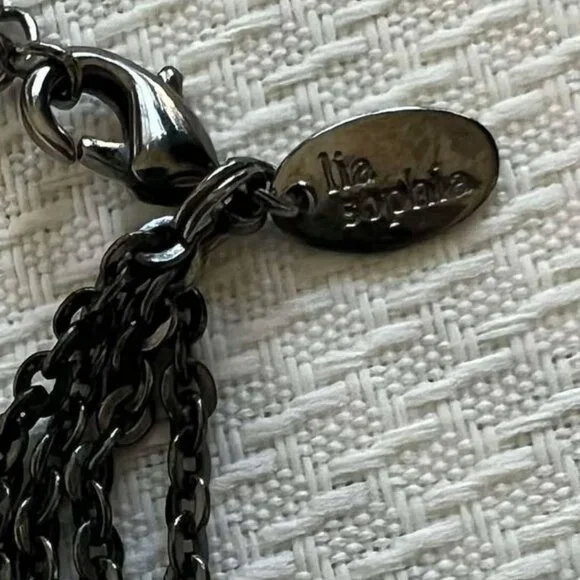 Lia Sophia “Plaza” Multi-Strand Necklace – Hematite & Silver Tones - Picture 3 of 4